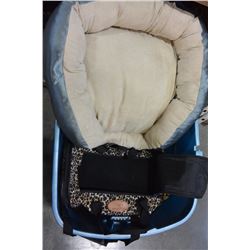 LARGE TOTE OF PET BEDS & CARRIERS
