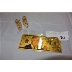 TRUMP BANK NOTE & GOLD FLAKE VILES