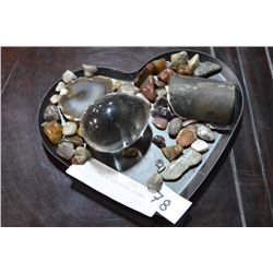 CRYSTAL EGG & ASSORTED STONES