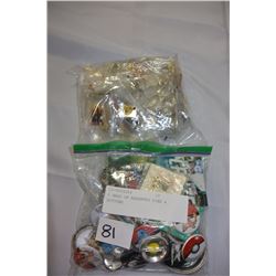 2 BAGS OF ASSORTED PINS & BUTTONS