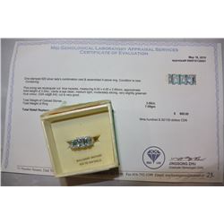 SILVER RING W/ BLUE TOPAZ STONES W/ APPRAISAL