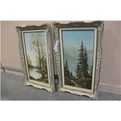 2 FRAMED OIL LANDSCAPES ON CANVAS