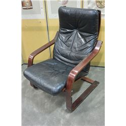 BLACK LEATHER IKEA ARMCHAIR