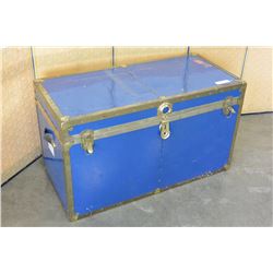 LARGE BLUE/BRASS TRUNK