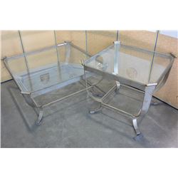 DESIGNER GLASS TOP COFFEE TABLE AND ENDTABLE