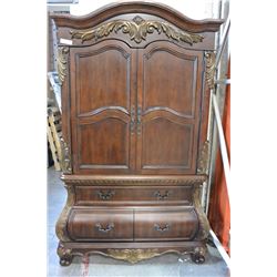 CARVED DESIGNER ARMOIRE TOPE