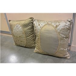 PAIR OF LARGE DESIGNER PILLOWS