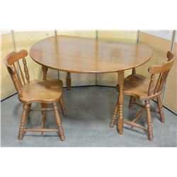 MAPLE DROPSIDE TABLE & 2 CHAIRS