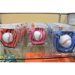 12 NEW KIDS EZ MITT GLOVES & BALL SETS