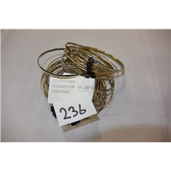 COLLECTION OF LARGE SILVE HOOP EARRINGS