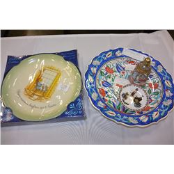 2 SERVING PLATTERS, BELL & DISH