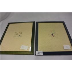 PAIR OF SIGNED AND DATED 'HAGAN' 1997 ARTWORKS