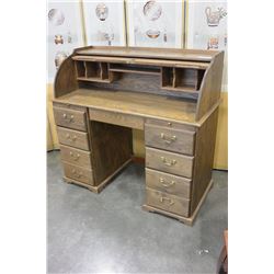 OAK ROLL TOP DESK