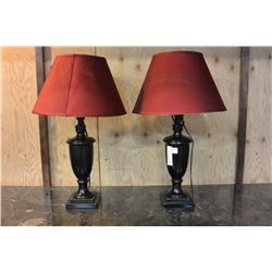 2 DESIGNER TABLE LAMPS W/ SHADES