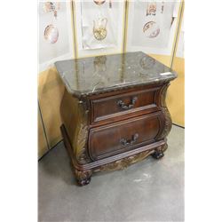 DESIGNER MARBLE TOP NIGHTSTAND