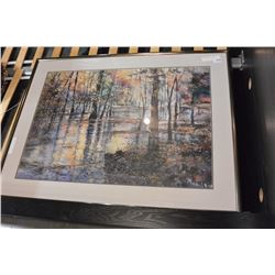 LARGE FRAMED FOREST PRINT