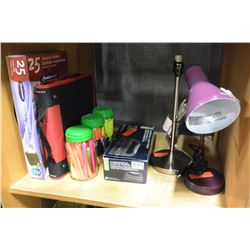 SHELF LOT OF OFFICE SUPPLIES