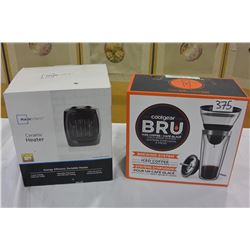 BRU ICE COFFEE MAKER & MAINSTAYS CERAMIC HEATER