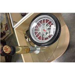 TIRE WALL CLOCK AND GAS PUMP LAVA LAMP