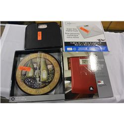 LOT OF SCALES & CLOCK