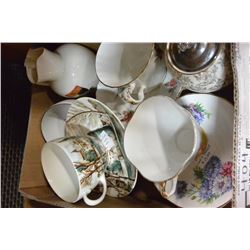 4 CHINA CUPS, SAUCERS, CREAM & SUGAR