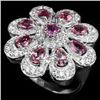 Image 2 : Natural Pink Tourmaline Flower Ring
