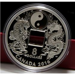 2016 Canada $8 Fine Silver Coin - Tiger & Dragon Yin and Yang