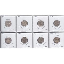 6 Assorted Foreign Silver 6-Pence Coins