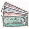 Image 1 : 1954 Bank of Canada Bank Notes - Modified Portait - $1 - $10
