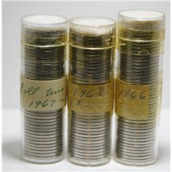 3 Canada BU Nickel Rolls - 1966-1968