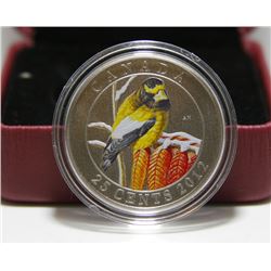 2012 Evening Grosbeak - 25 Cent Coloured Coin - By RCM