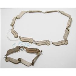 Sterling Silver Necklace & Bracelet Set - Made in Mexico