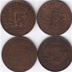 4 1871 Prince Edward Island One-Cent Coins