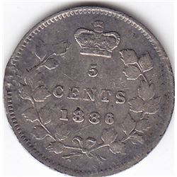 1886 Canada Silver 5-Cent Coin
