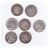 Image 2 : 7 Assorted Canadian 5 Cent Silver Coins