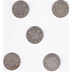 1900-1910 Victorian Edward Canada Quarter Lot