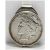 Image 1 : Sterling SIlver Money Clip with 1922 USA Peace $1 Dollar Coin