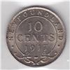 Image 1 : 1917-C Newfoundland ICCS Graded Silver 10-Cent Dime Coin - AU-58