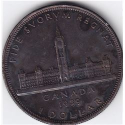 1939 Canada Silver $1 Dollar Coin - Natural Heavy Patenation - EF-45