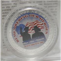 2001 American Heroes 9/11 Commemorative Silver Dollar - 1 oz