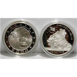 Pair of 1 Oz Silver Remembrance Coins - The Alamo & Pearl Harbor - .999 Fine Silver