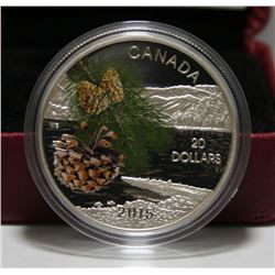 2015 Forests of Canada: Coast Shore Pine - $20 Fine Silver Coin - By RCM