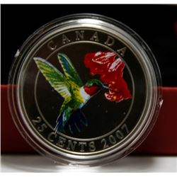 2007 Canada 25-Cent Coin - Ruby-Throated Hummingbird