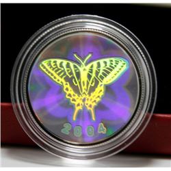 2004 Canada Sterling Silver 50-Cent Holographic Coin: Tiger Swallowtail