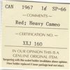 Image 3 : 1967 Canada ICCS Graded Small 1-Cent Coin - SP-66 - Red, Heavy Cameo