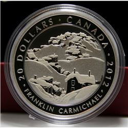 2013 Canada $20 Fine Silver Coin: Franklin Carmichael: Houses, Cobalt