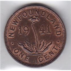 1941 Newfoundland 1 Cent copper coin