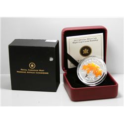 2012 $20 Fine Silver Coin - Maple Leaf Crystal Raindrop