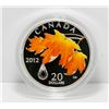 Image 2 : 2012 $20 Fine Silver Coin - Maple Leaf Crystal Raindrop