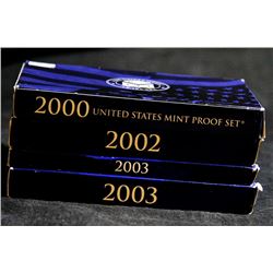 2000, 2002 & 2003 United States Of America Mint Proof Sets